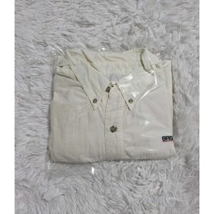 Bass Pro Shop XXXL Mens Beige Short Sleeve Button Up Shirt‎ Fishing Bassmaster